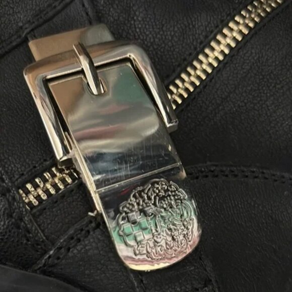 Vince Camuto Black Combat Moto Boots with Zipper - Picture 6 of 6